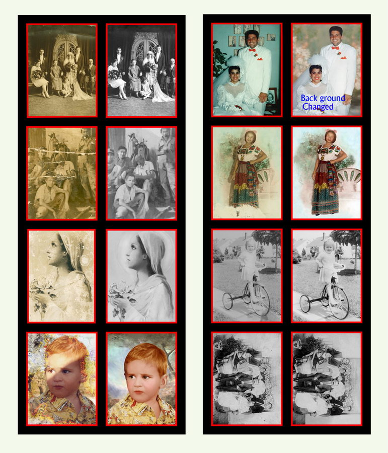 Photo Restoration Damage Repair Example