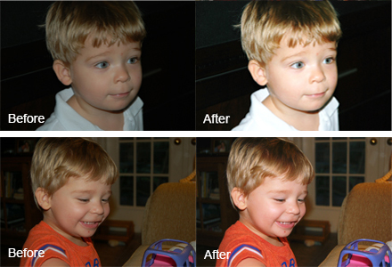 Faded photograph color and tear restoration