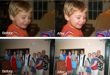 Slide scan before and after color recovery
