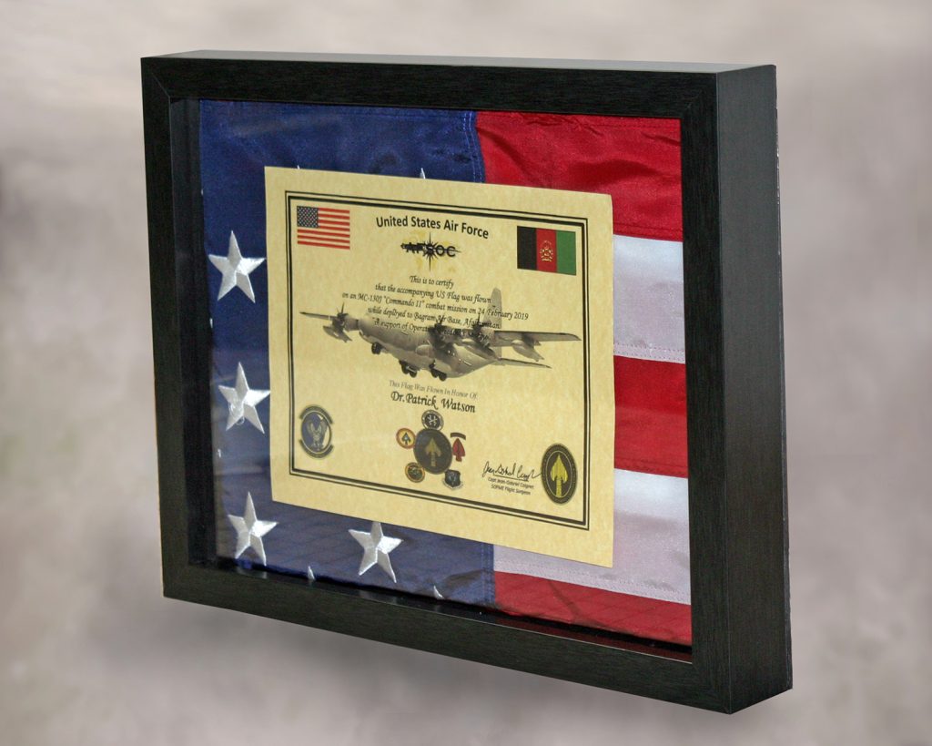 Finished wood shadow box display
